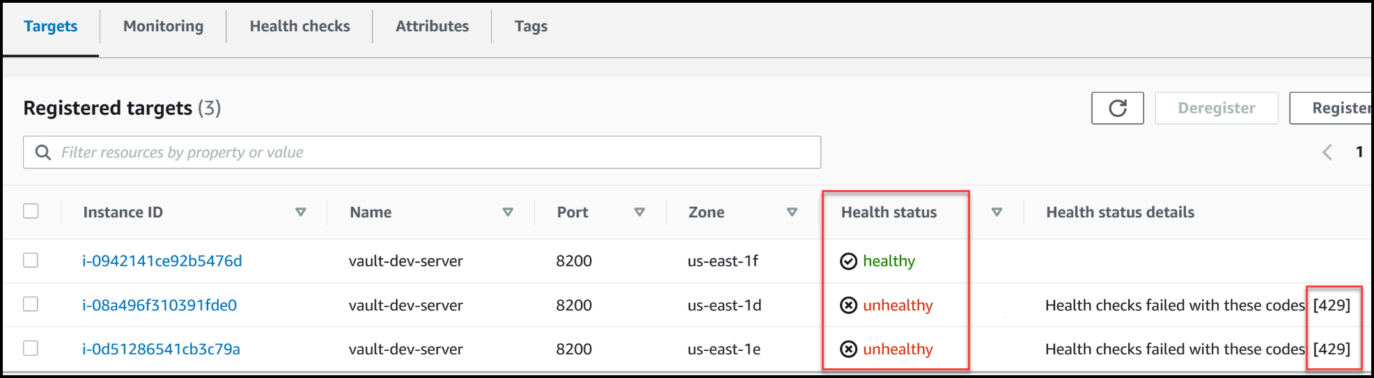 Vault server targets