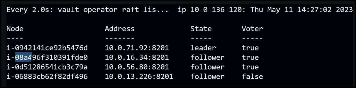 New follower node shows up in Vault