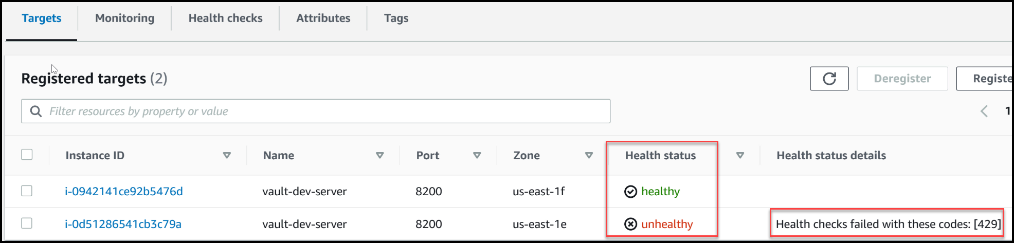 One less Vault server in targets