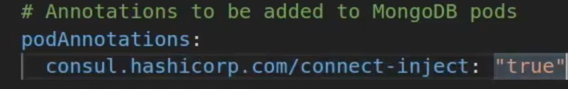 MongoDB K8s Annotations for the Consul Injector