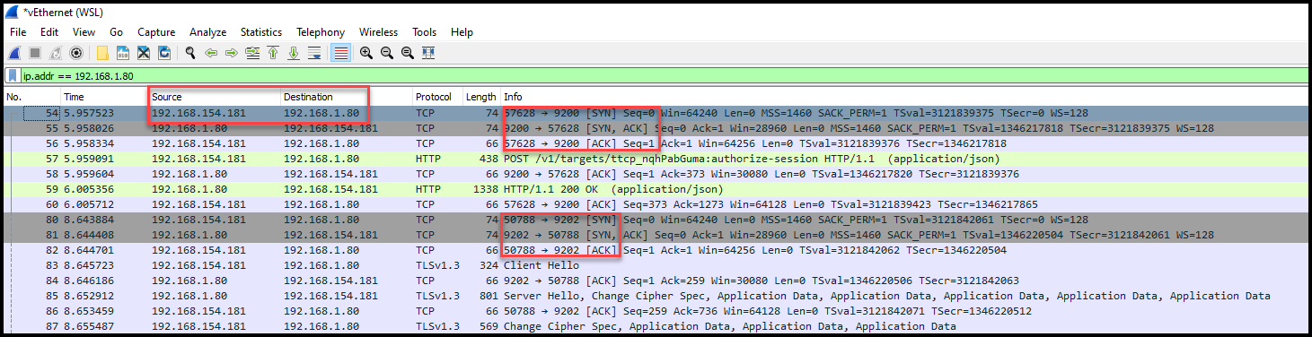 Wireshark RDP Connection to Windows Server