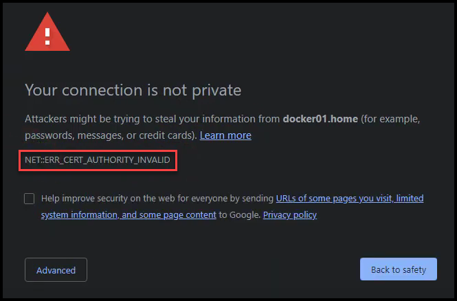 Error Certificate Authority Invalid