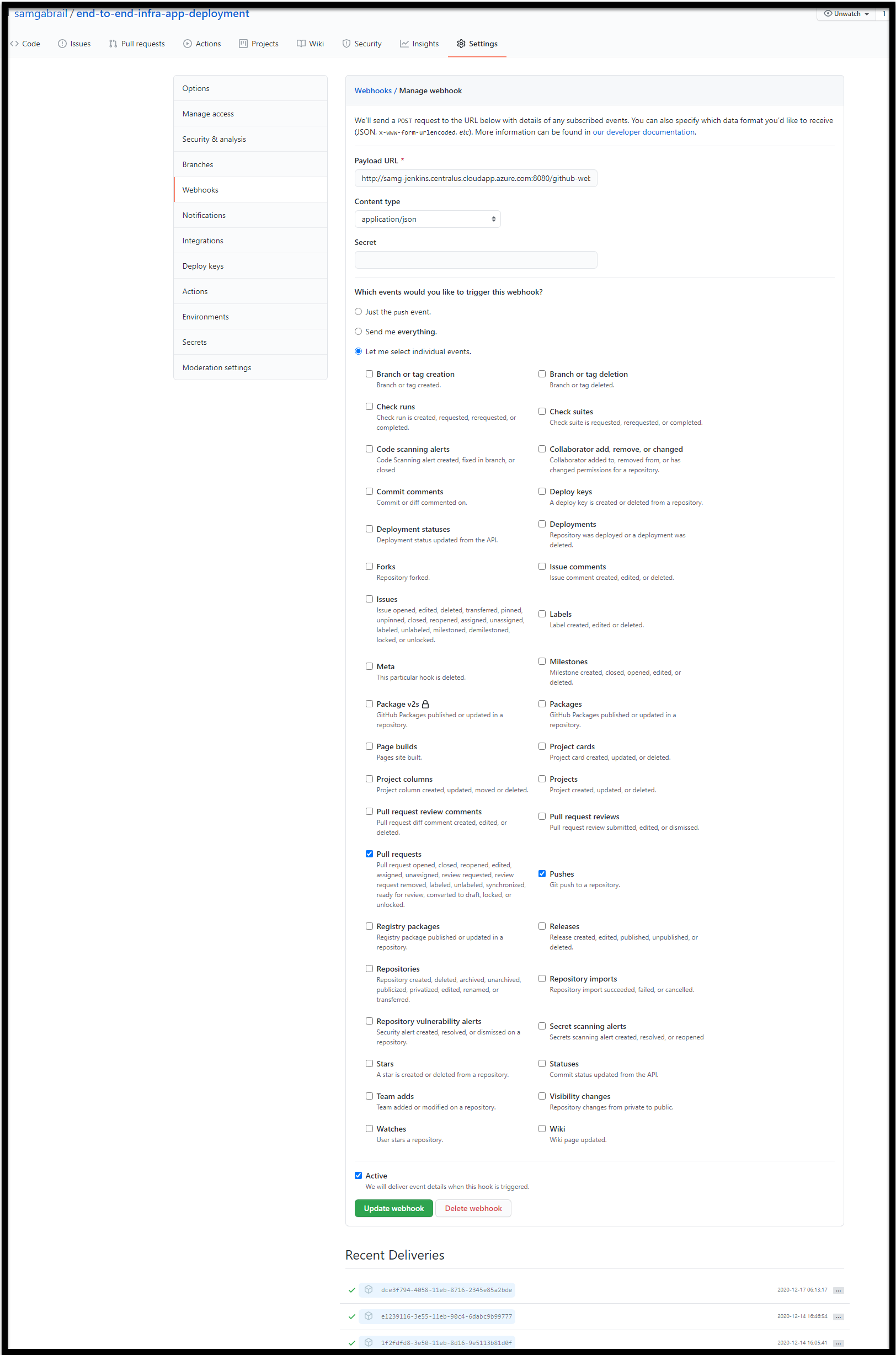 GitHub Webhook for Jenkins