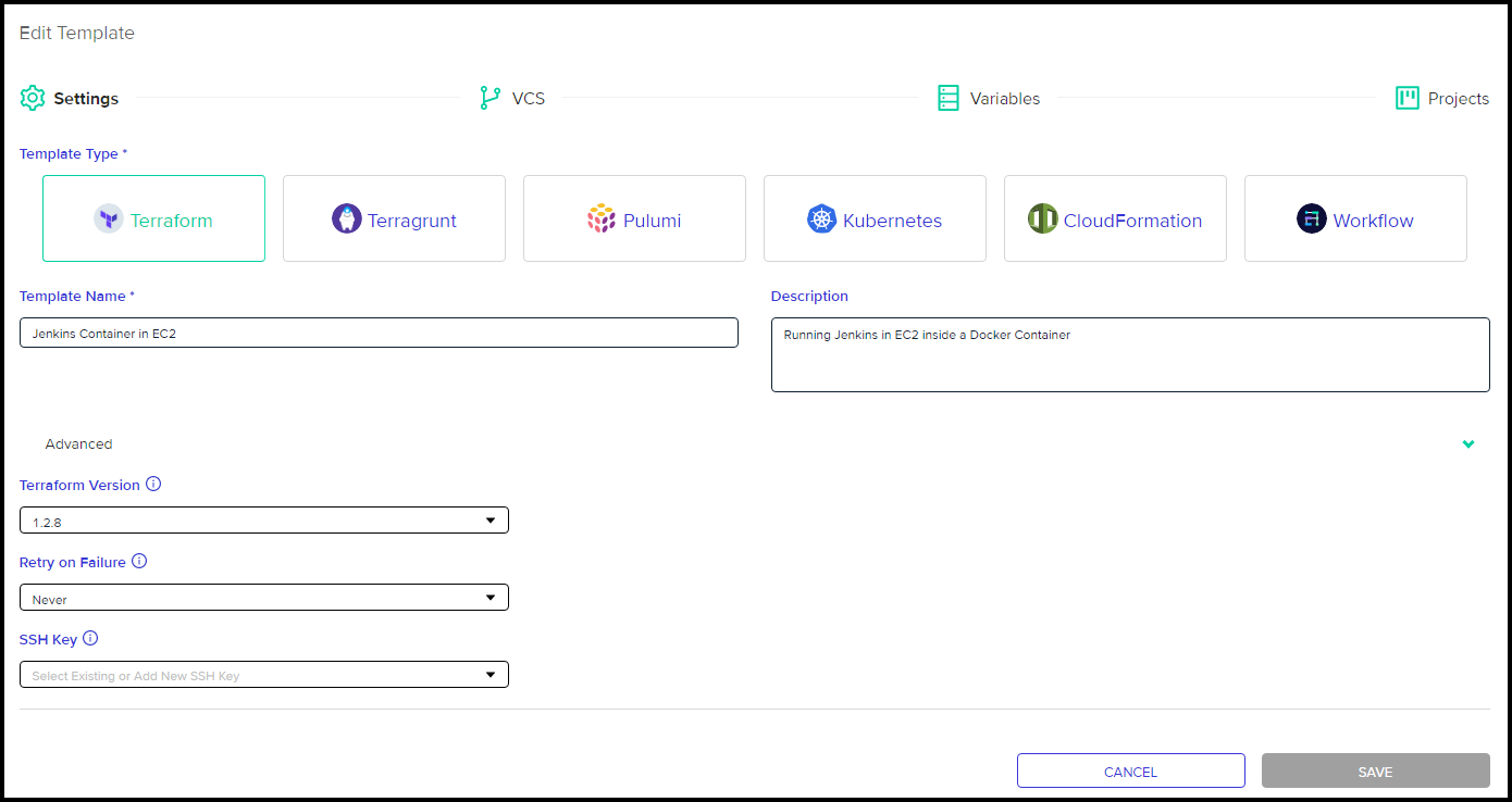 env0 Template Creation
