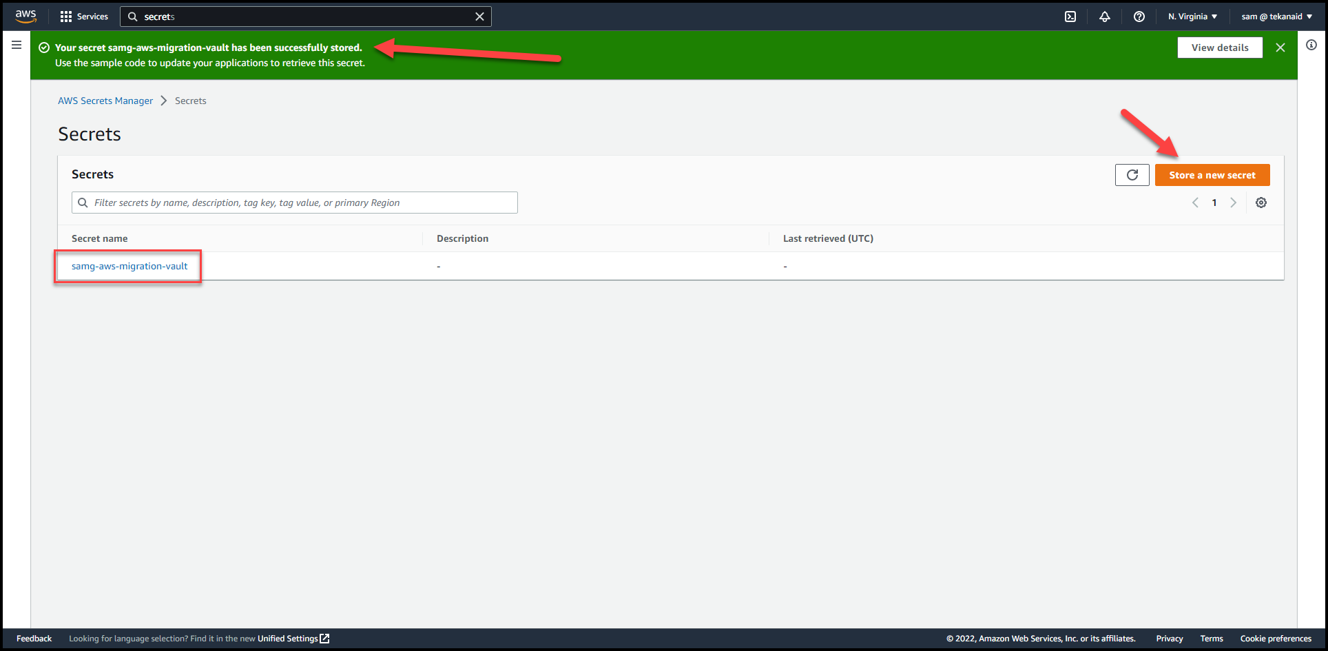 Create a second secret