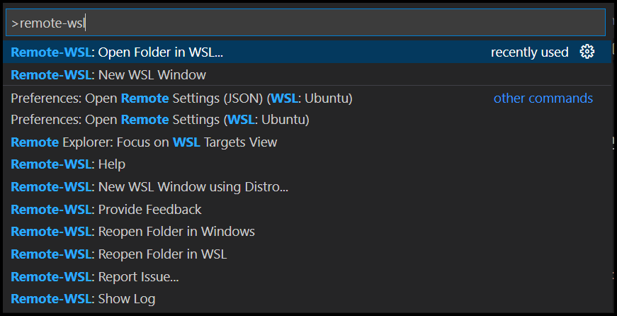 VS Code Remote WSL