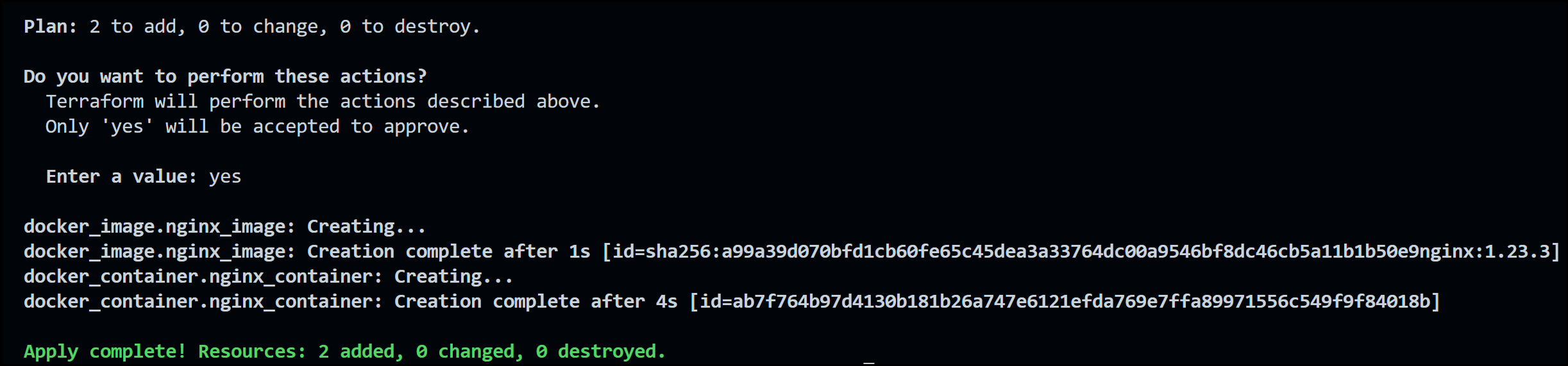 Terraform Apply Success