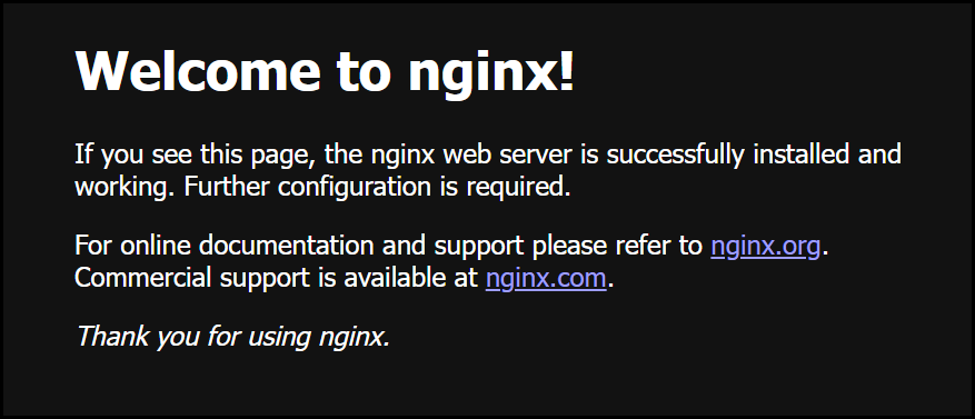 NGINX Welcome Screen