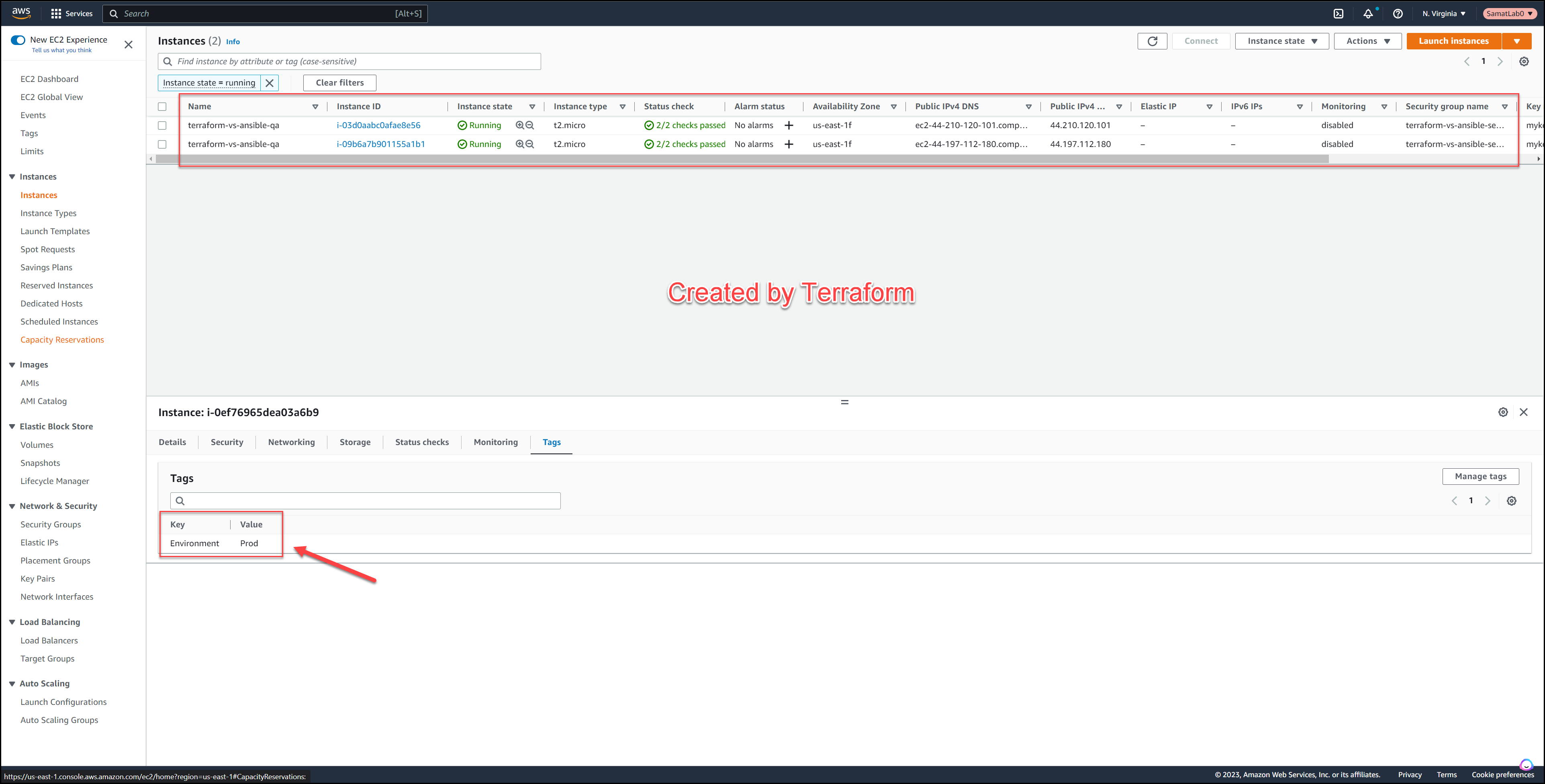 AWS Console for Ansible Build