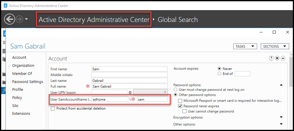 Active Directory User Profile