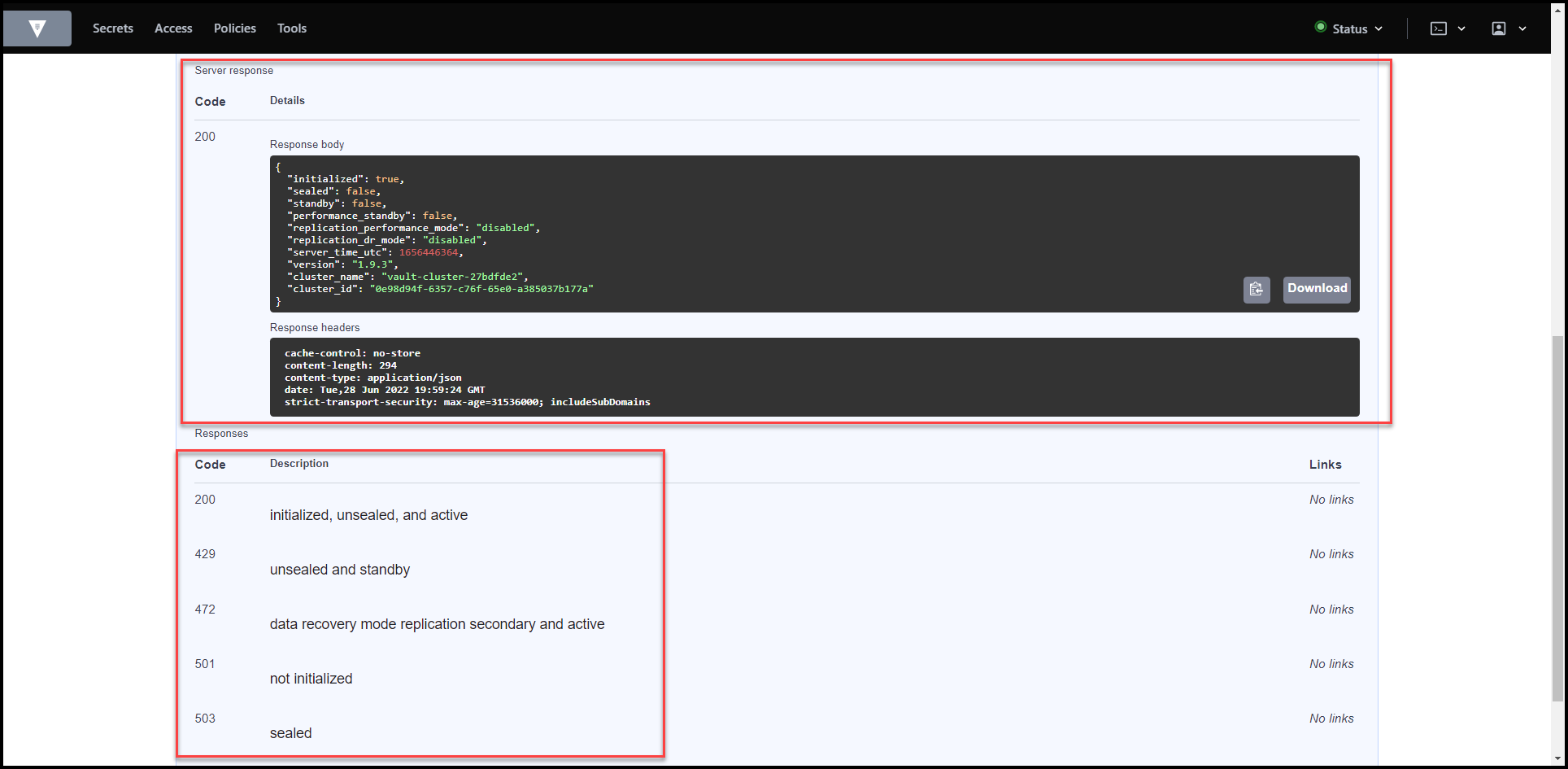 Server Response and Response Codes